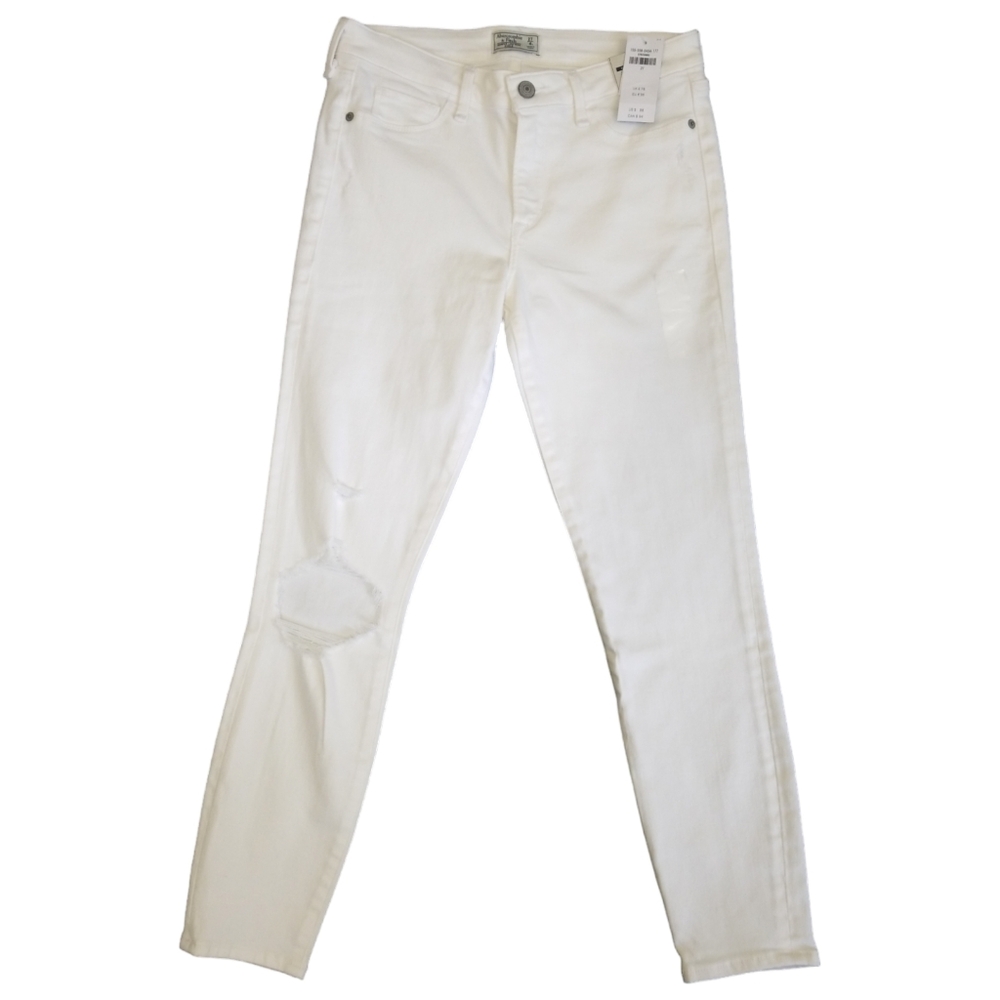 Abercrombie & Fitch Harper Skinny Skinny Jeans Womens 27/4 White Low Rise Y2K